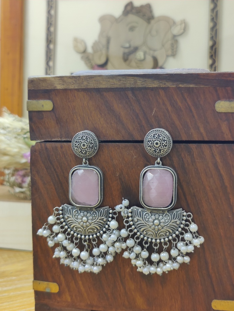|| AJARA || Silver Look Alike Earring