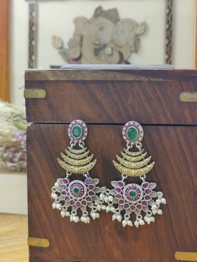 || AKANKSHA || Silver look Alike Earring