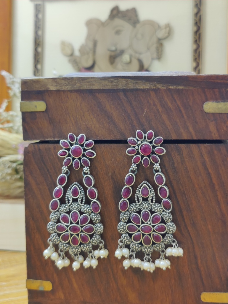 || ANSULA || Silver Look Alike Earring