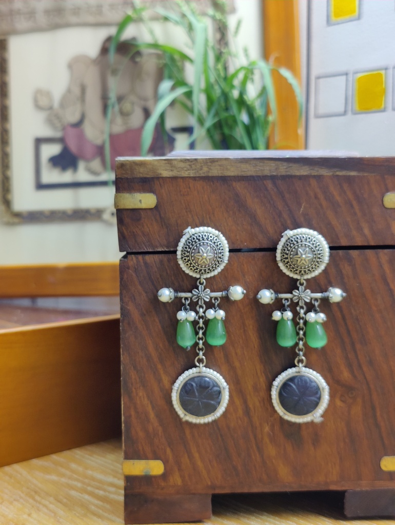 || LABUKI || Silver Look Alike Earring