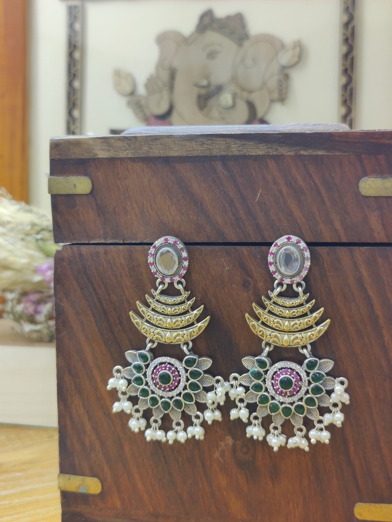 || AKANKSHA || Silver look Alike Earring