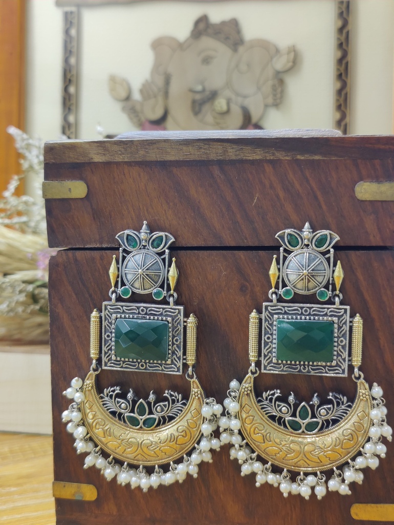 || AGATI || Silver look Alike Earring