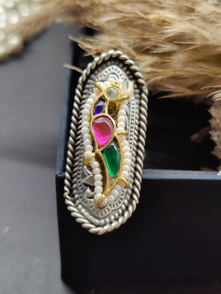 || RAJAS || Silver Look Alike Ring