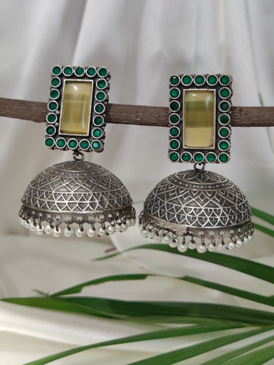 [ESLA-YG-0032] || AABHERI || Silver Look Alike Earring