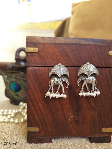 [ESLA_S_0061] || UDGITA || Silver Look Alike Earring