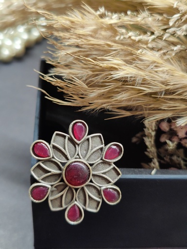 || RAKSH || Silver Look Alike Ring