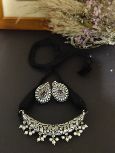 [NSLA-PLN-0002] || NAVISTHA || Silver Look Alike Necklace