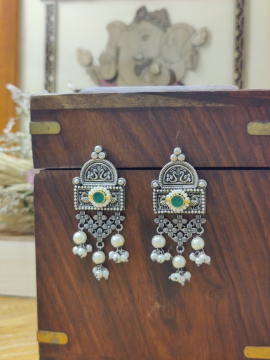 || AADIMA || Silver Look Alike Earring